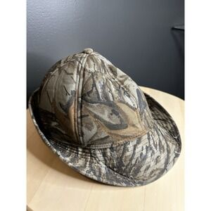 Vintage Trebark Camo Foam Hunting Hat Fedora Jones Style Bucket Cap Size Medium